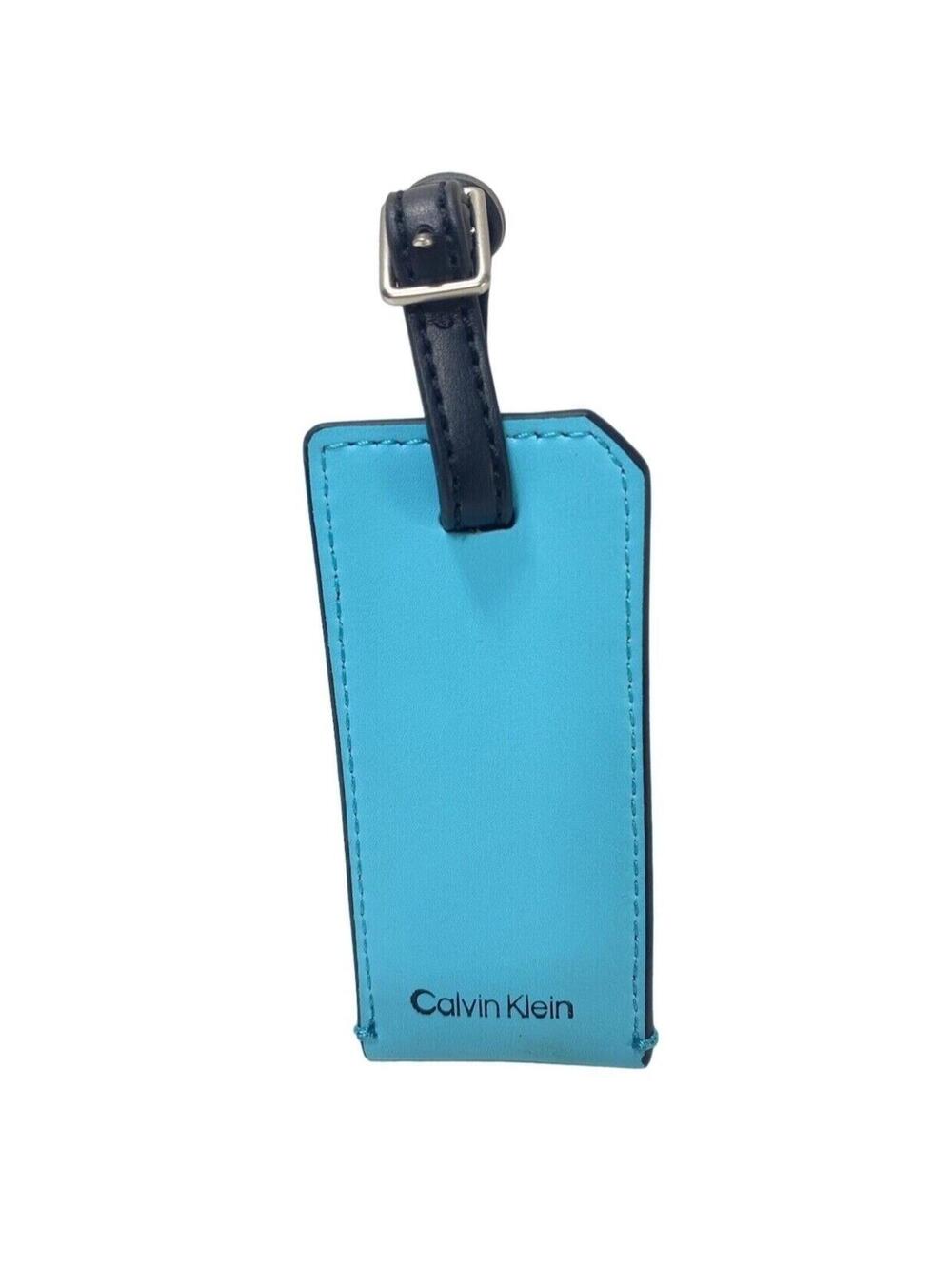 Calvin Klein Luggage Tag Blue Black Modern CK Travel Suitcase Bag ID Brand New